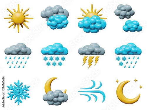 Isolated art of smooth plastic weather collection