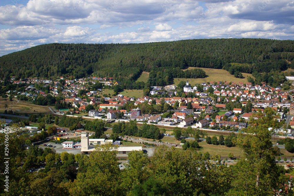 Mountain view of the city, in Germany. Walk through the Castle grounds