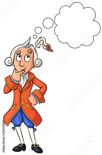 nachdenklicher Mann in historischer Kleidung - Vektor-Illustration