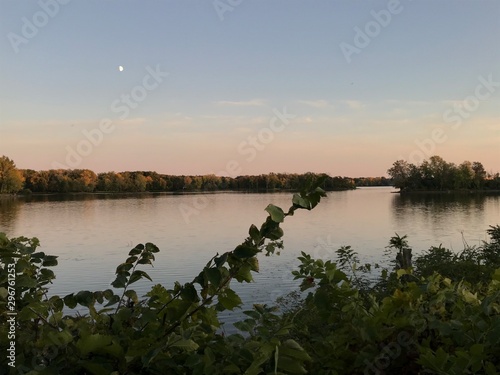 sunset over lake