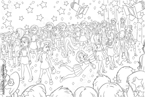 Models bei einer Modenschau - Vektor-Illustration