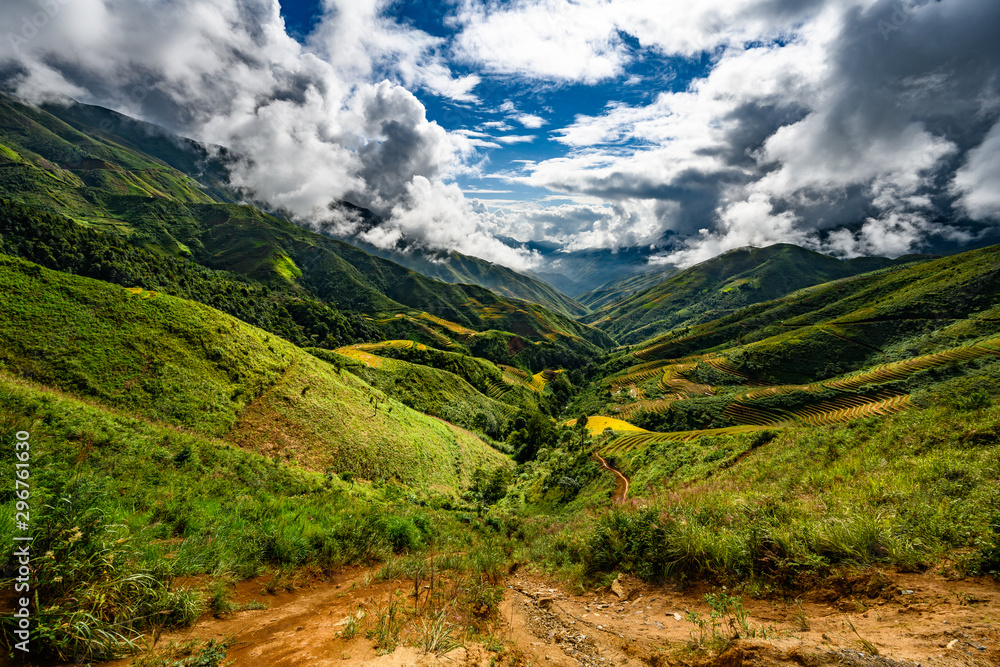 Mu Cang Chai, landscape terraced rice field near Sapa, northern Vietnam