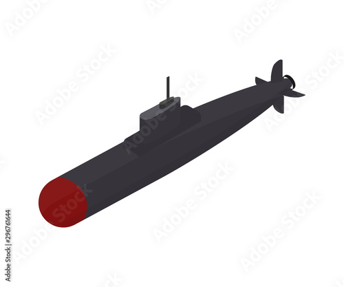 Submarine isometric vector illustration