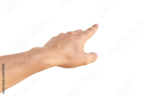 Empty man hand sign isolated on white background. © preto_perola