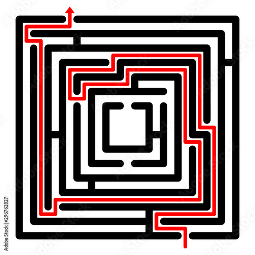 nli2 NewLabyrinthIcon nli - german - Labyrinth / Irrgarten / english - solution: labyrinth with entry and exit / simple maze puzzle template - g8643 photo