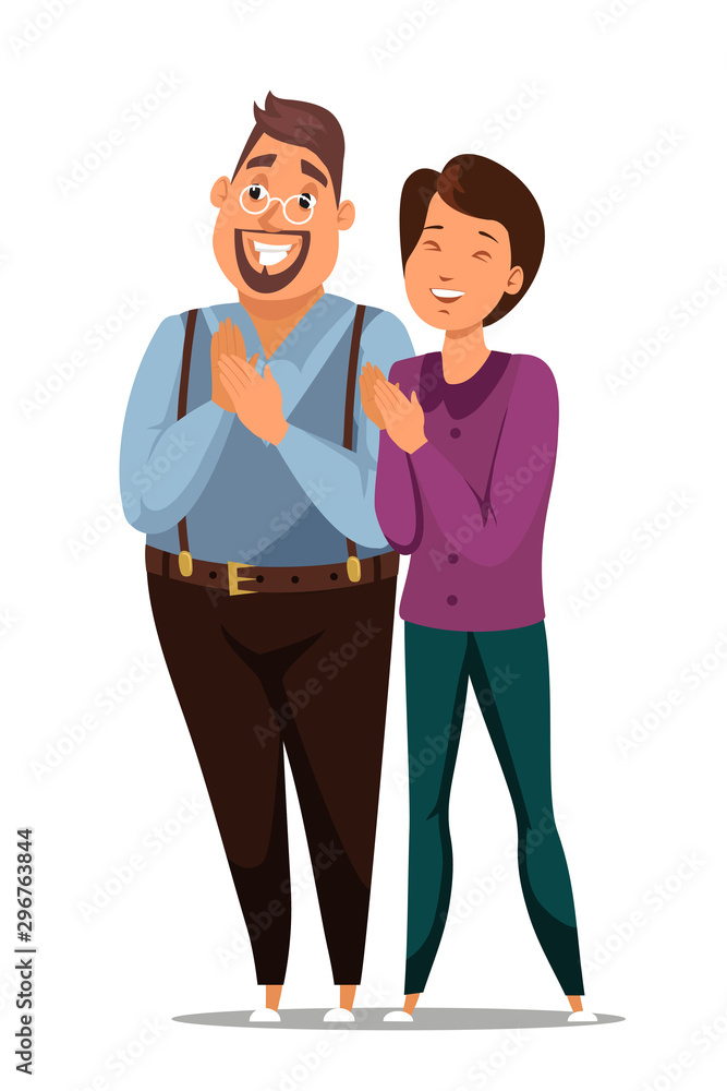 Clapping concert spectators flat illustration Clapping concert spectators flat illustration