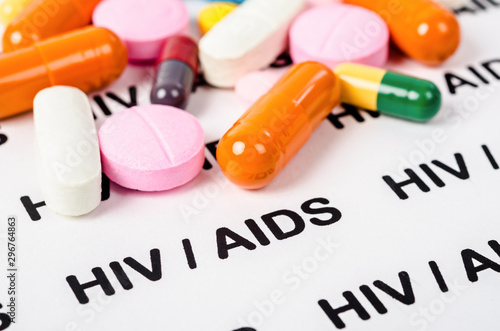 Картината върху платно Pills on Hiv / aids concept.