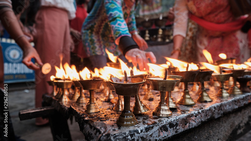 Offering of butter lamps