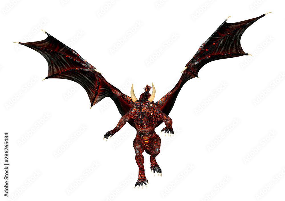 3D Rendering Fairy Tale Dragon on White 3D Rendering Fairy Tale Dragon on White