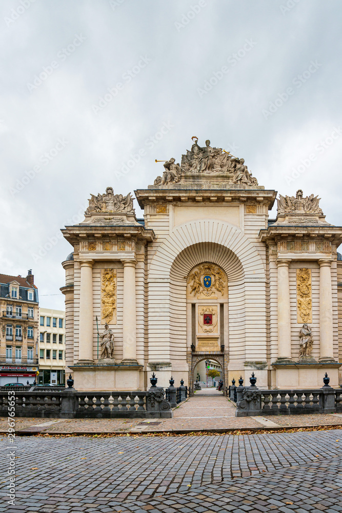 LILLE, FRANCE - October 11, 2019: Arc de Triomphe The Paris Gate Lille, France