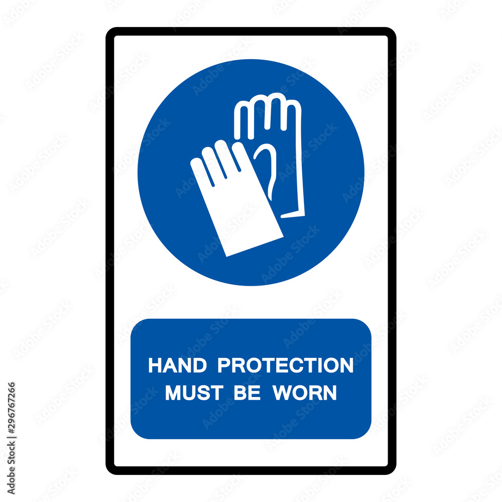 Hand Protection Must Be Worn Symbol Sign Isolate on White Background,Vector Illustration Hand Protection Must Be Worn Symbol Sign Isolate on White Background,Vector Illustration