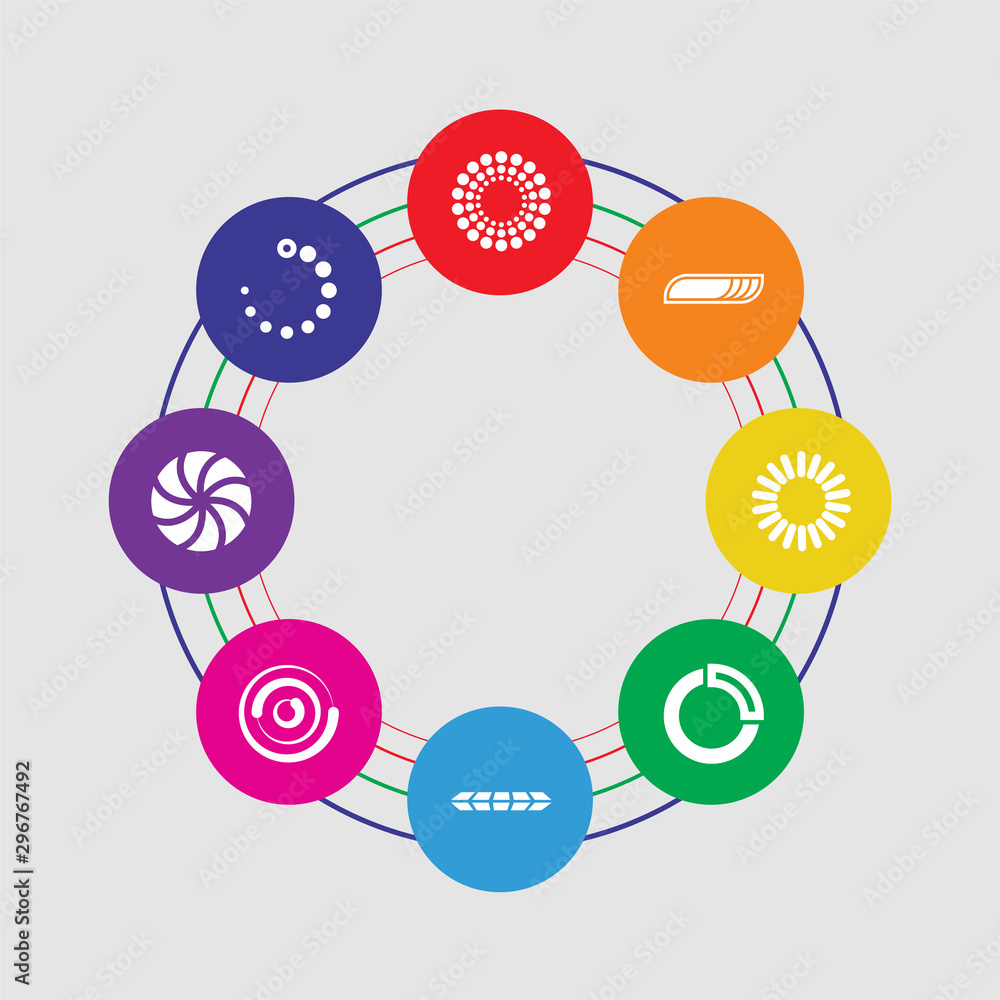 8 colorful round icons set included loading, loading, loading, 8 colorful round icons set included loading, loading, loading,
