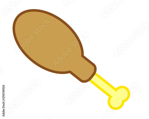 vector, simple icon with turkey thigh shape