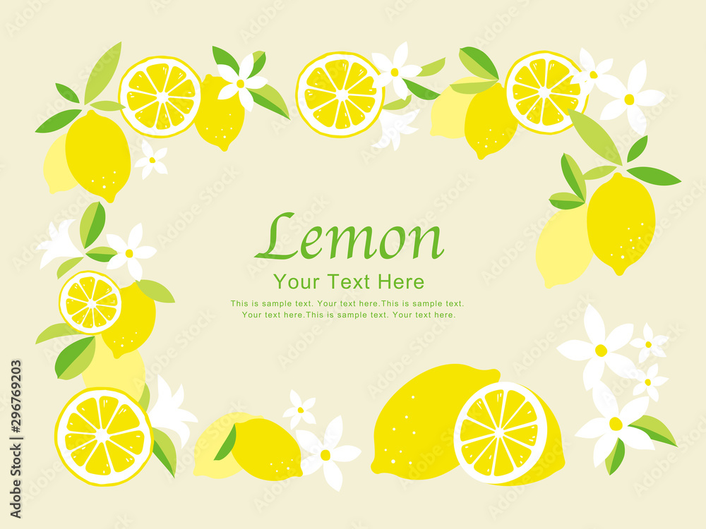 レモンのフレームイラスト Stock Vector Adobe Stock