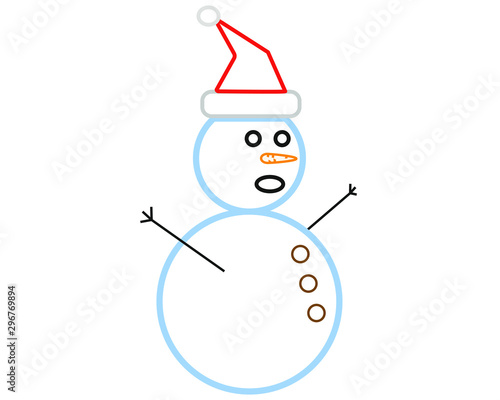 vector, simple icon with snowman shape