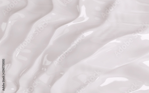 White silk drapery and fabric background. 3d render