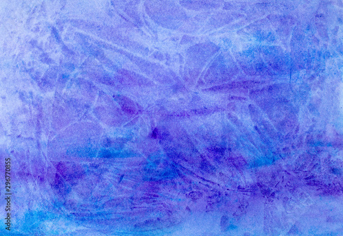 Ice cold snow violet blue frosty winter Christmas watercolor paint background texture