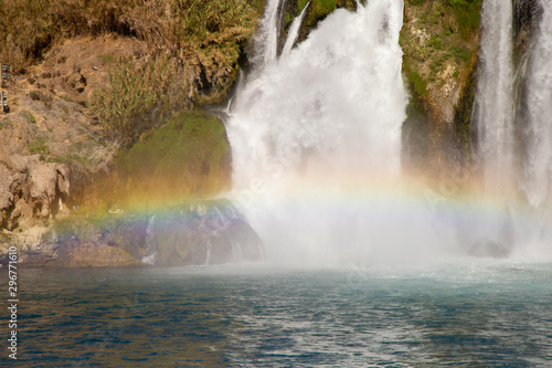 Rainbow at Duden Waterfall in Antalya