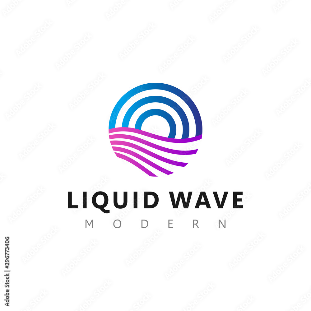 Liquid wave logo modern technology abstract design