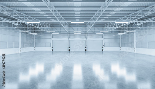 Schilderij op canvas Roller door or roller shutter inside factory, warehouse or industrial building