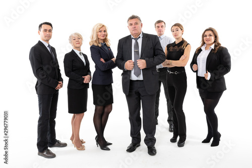 group of successful business people isolated on white