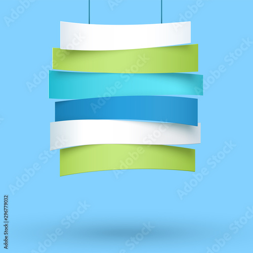 Hanging Title Ribbons 6 Line 3d Wavy Banners