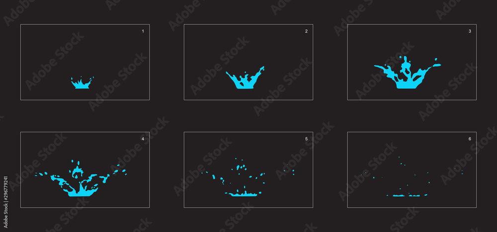 Dripping water splash special effect animation frames sprite sheet. water  drop burst effect for animation, games, cartoon or something else. Stock  Vector | Adobe Stock
