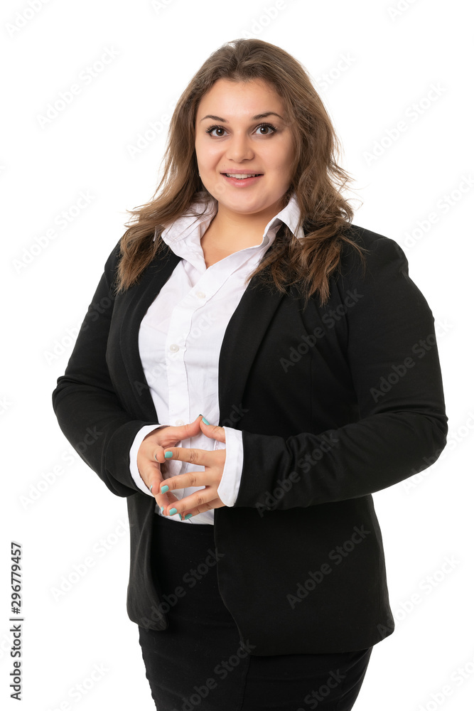 Beautiful young businesswoman portrait isolated on white Beautiful young businesswoman portrait isolated on white