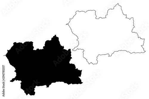 Zilina Region (Regions of Slovakia, Slovak Republic) map vector illustration, scribble sketch Zilina map