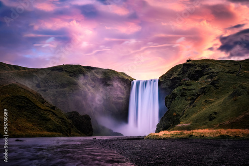 Skogafoss waterfall in Iceland photo