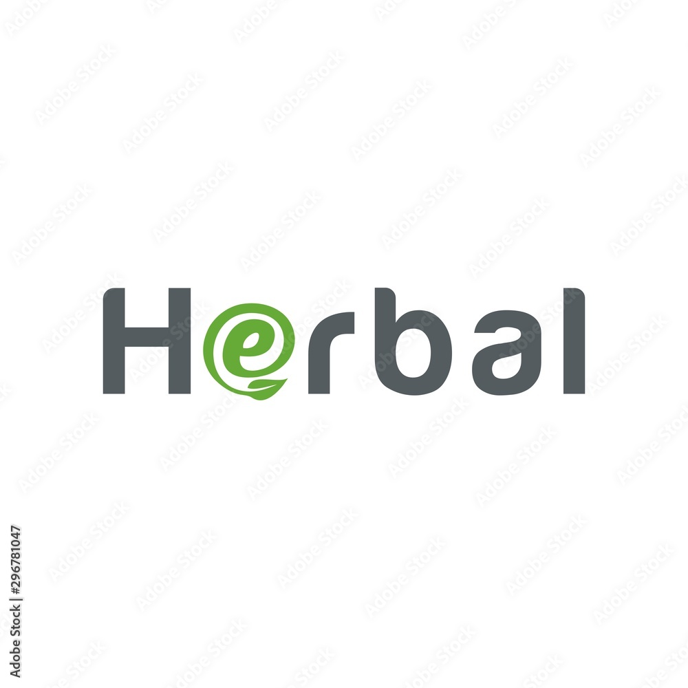 Herbal, nature typography logo design vector. Herbal, nature typography logo design vector.