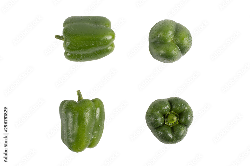 Fresh large green bell pepper, perfect isolate on a white background. Fresh large green bell pepper, perfect isolate on a white background.