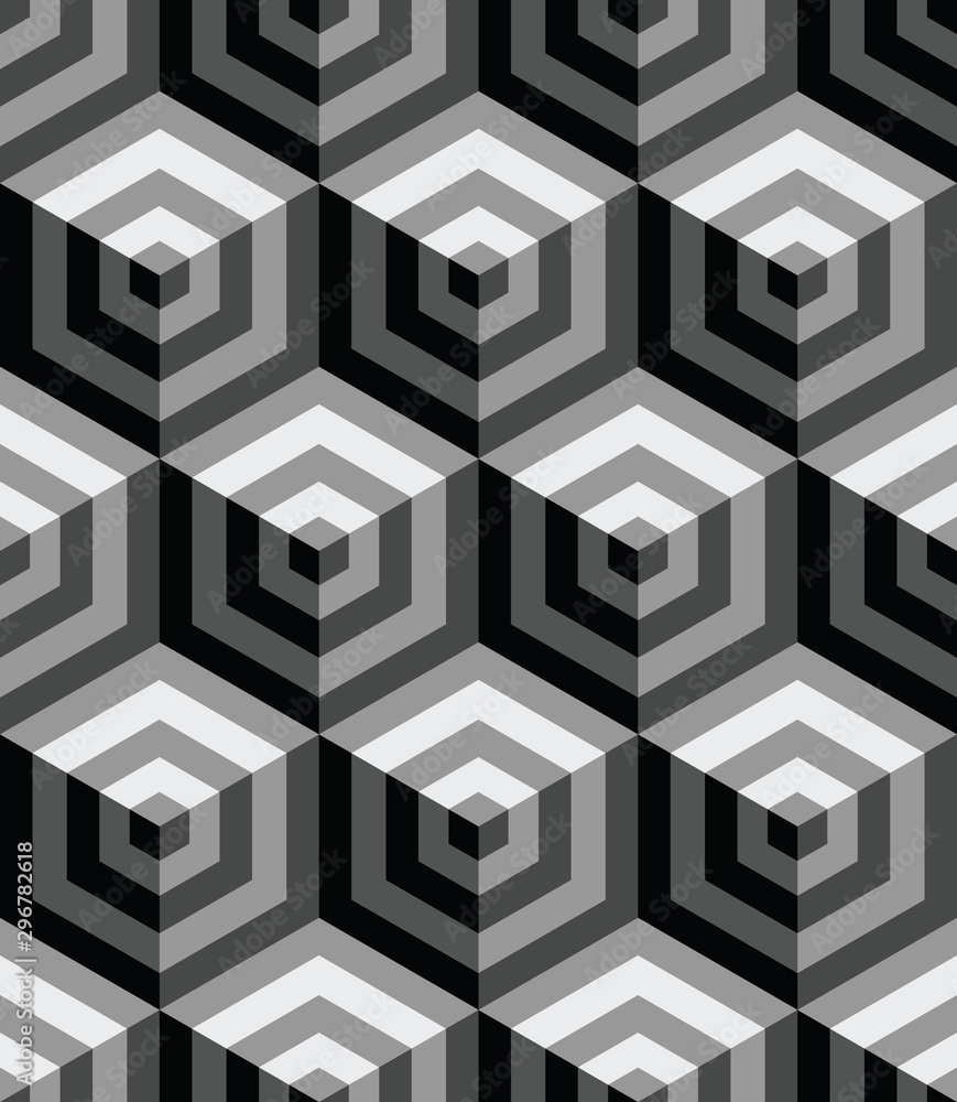 3d seamless pattern with gray hexagons ornament 3d seamless pattern with gray hexagons ornament