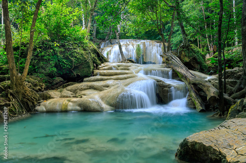 Waterfall level 2  Erawan National Park  Kanchanaburi  Thailand