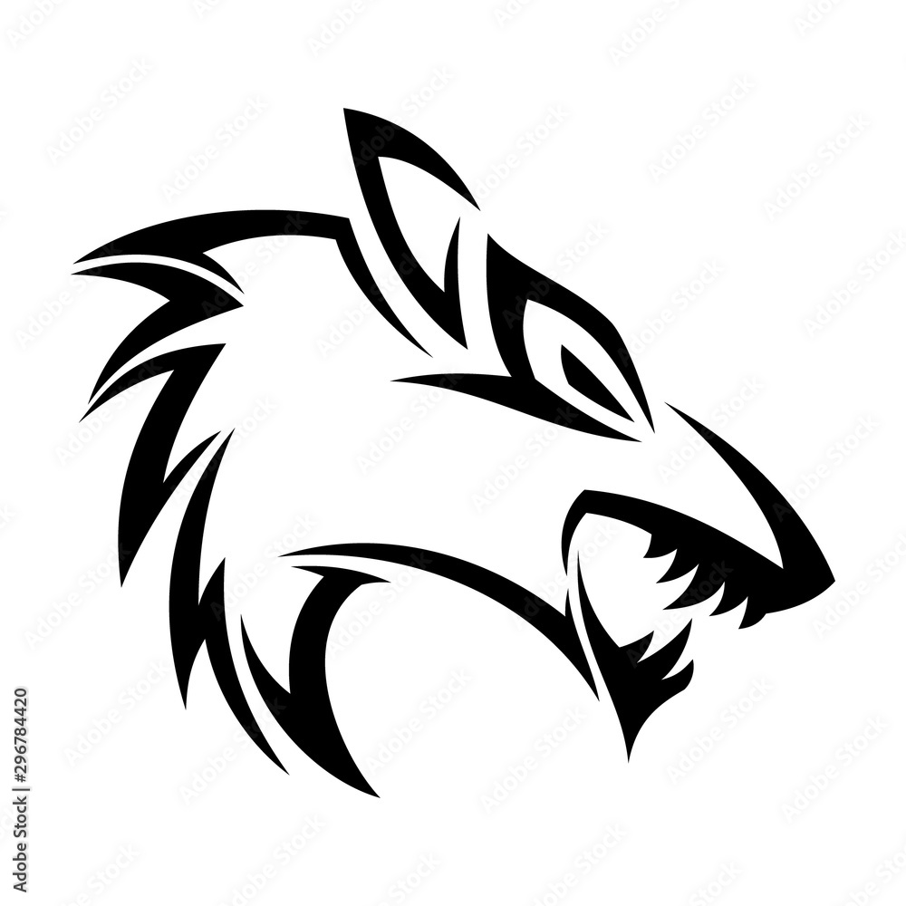 Best creative silhouette illustration head fox tribal