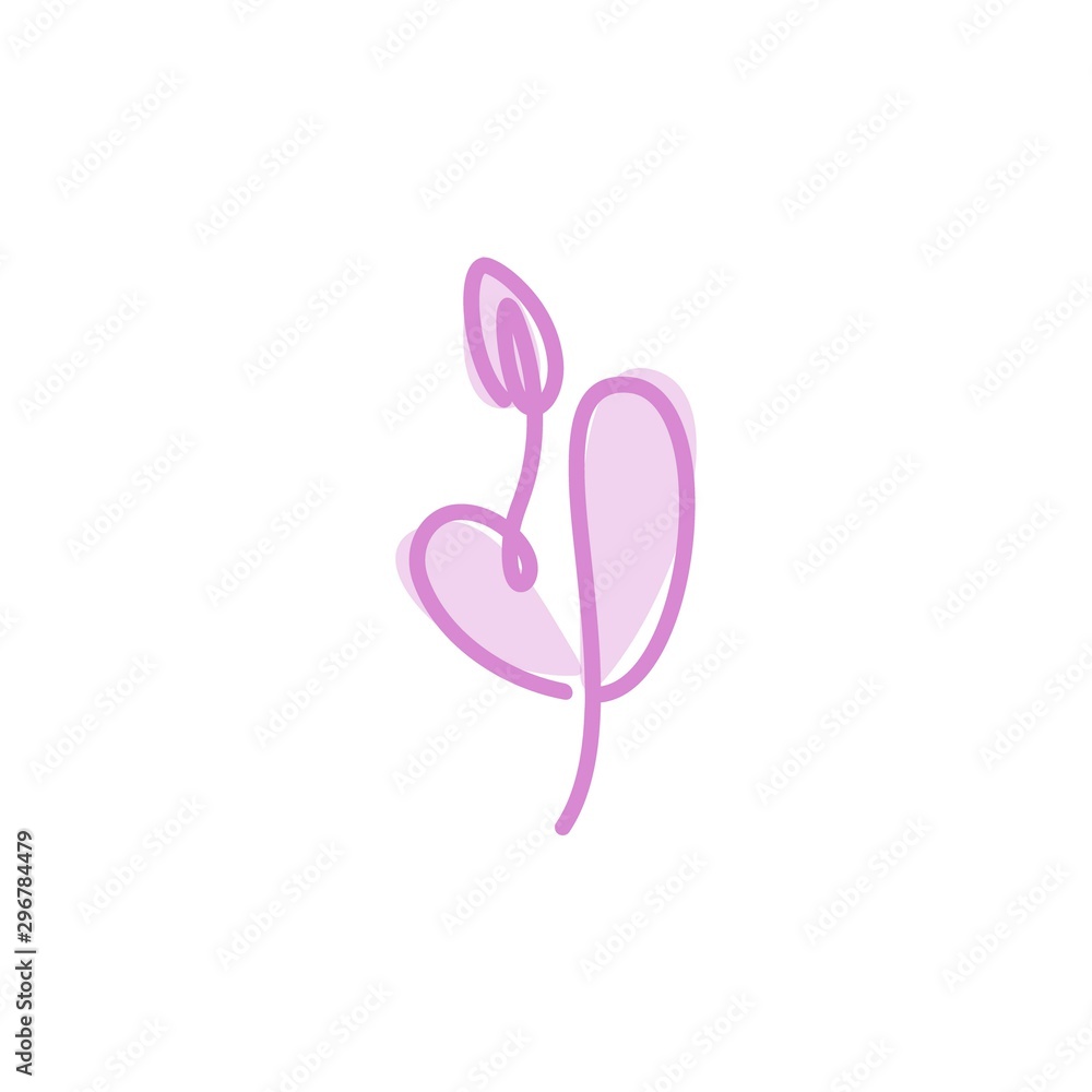Abstract feminine color vector illustration of love