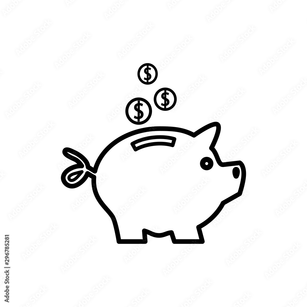 piggy bank icon vector flat style piggy bank icon vector flat style