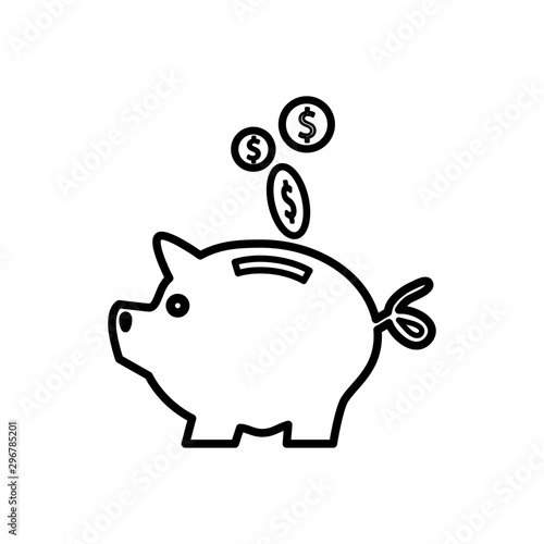 piggy bank icon vector flat style