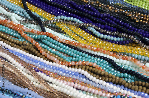 necklaces of precious pearls for sale in a jewelry store