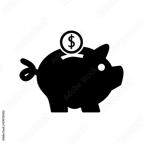 piggy bank icon vector flat style