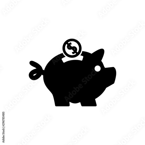 piggy bank icon vector flat style