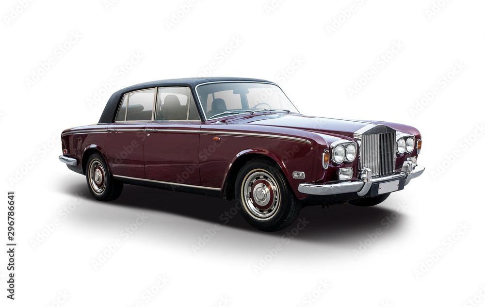 Obraz Classic British premium car side view isolated on white
