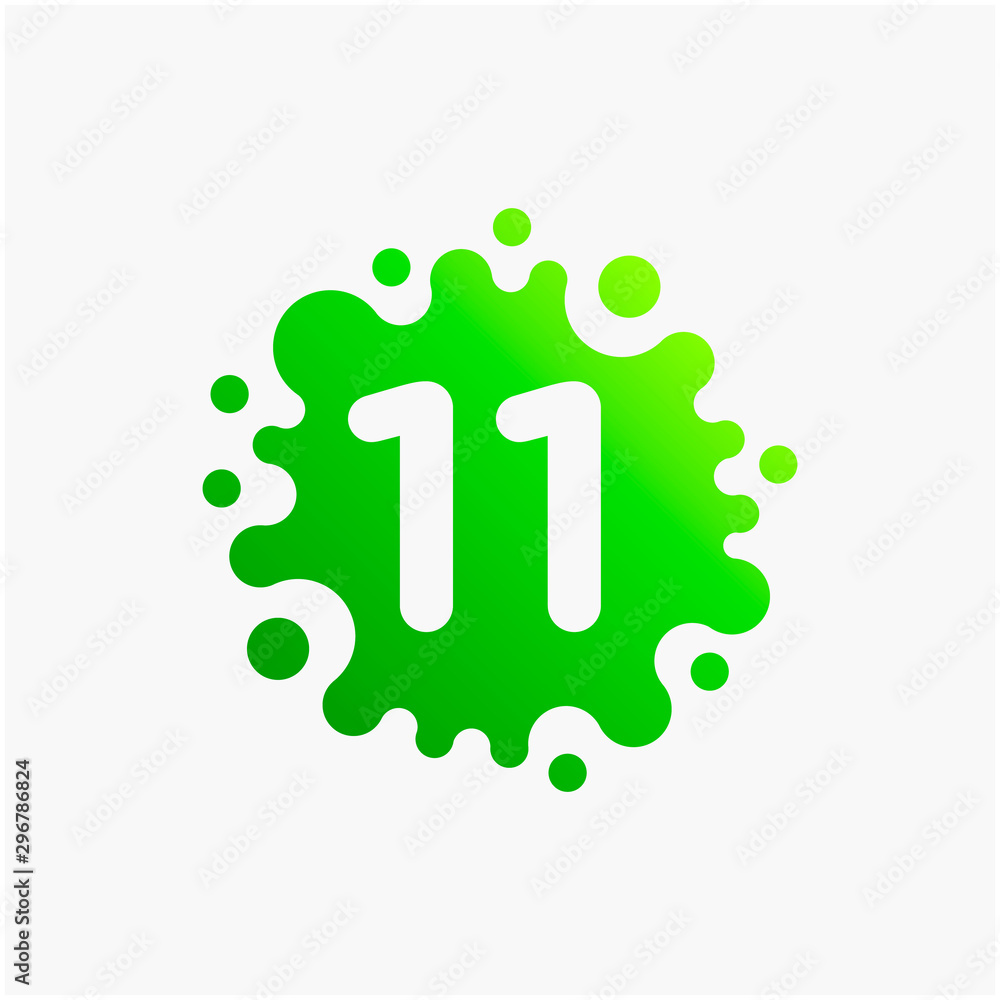 Number 11 with molecule Logo design. Lab Logo Design Element , Design Vector with Dots. - VECTOR Number 11 with molecule Logo design. Lab Logo Design Element , Design Vector with Dots. - VECTOR