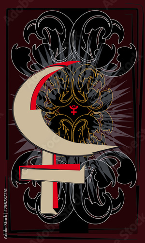 Tarot cards - back design. Lilith, Pluto