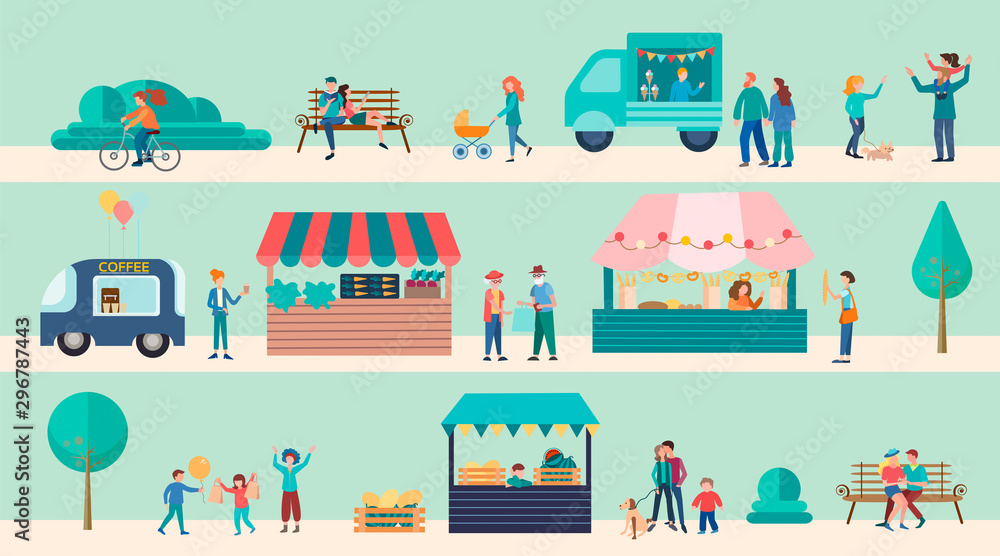 Family Street FoodMarket Fair Festival Poster and Banner Family Street FoodMarket Fair Festival Poster and Banner