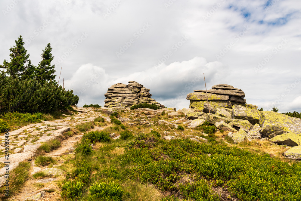 Divci kameny rocks in Krkonose mountains on czech - polish borders