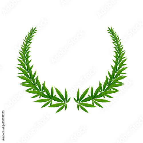 Marijuana and cannabis leaf green nature logo and symbol template Vector