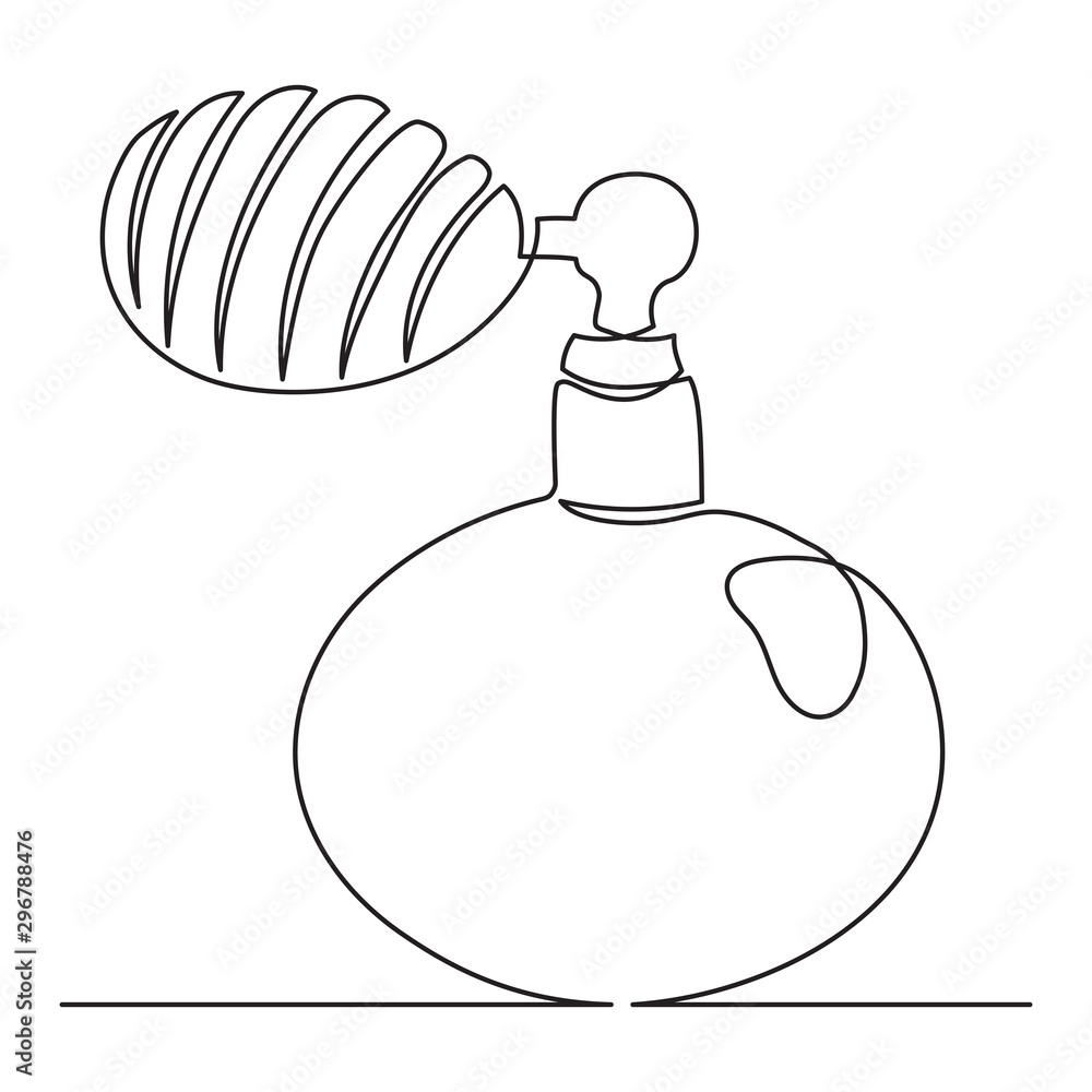 Continuous one line art drawing of perfume bottle Stock Vector | Adobe ...