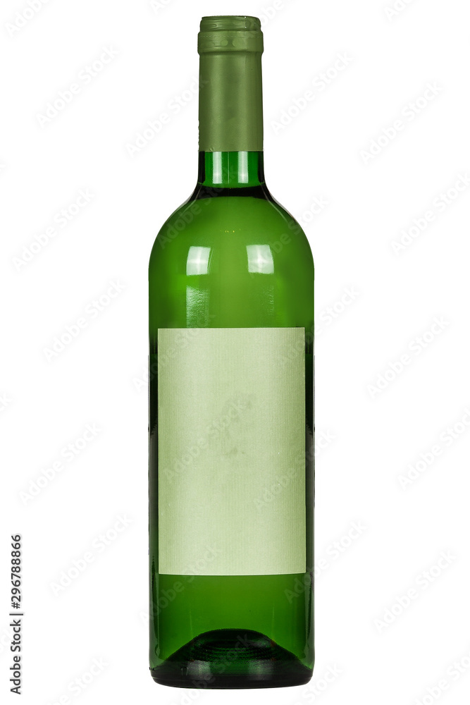 Green wine bottle on a white background Green wine bottle on a white background