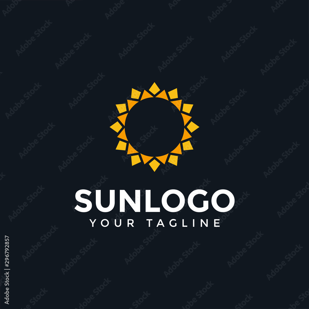 Abstract Sun Logo Design Template